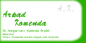 arpad komenda business card